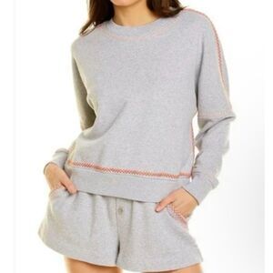 Something Navy Dollie Sweatshirt & Hazel Paperbag Shorts Set Grey XS NWT